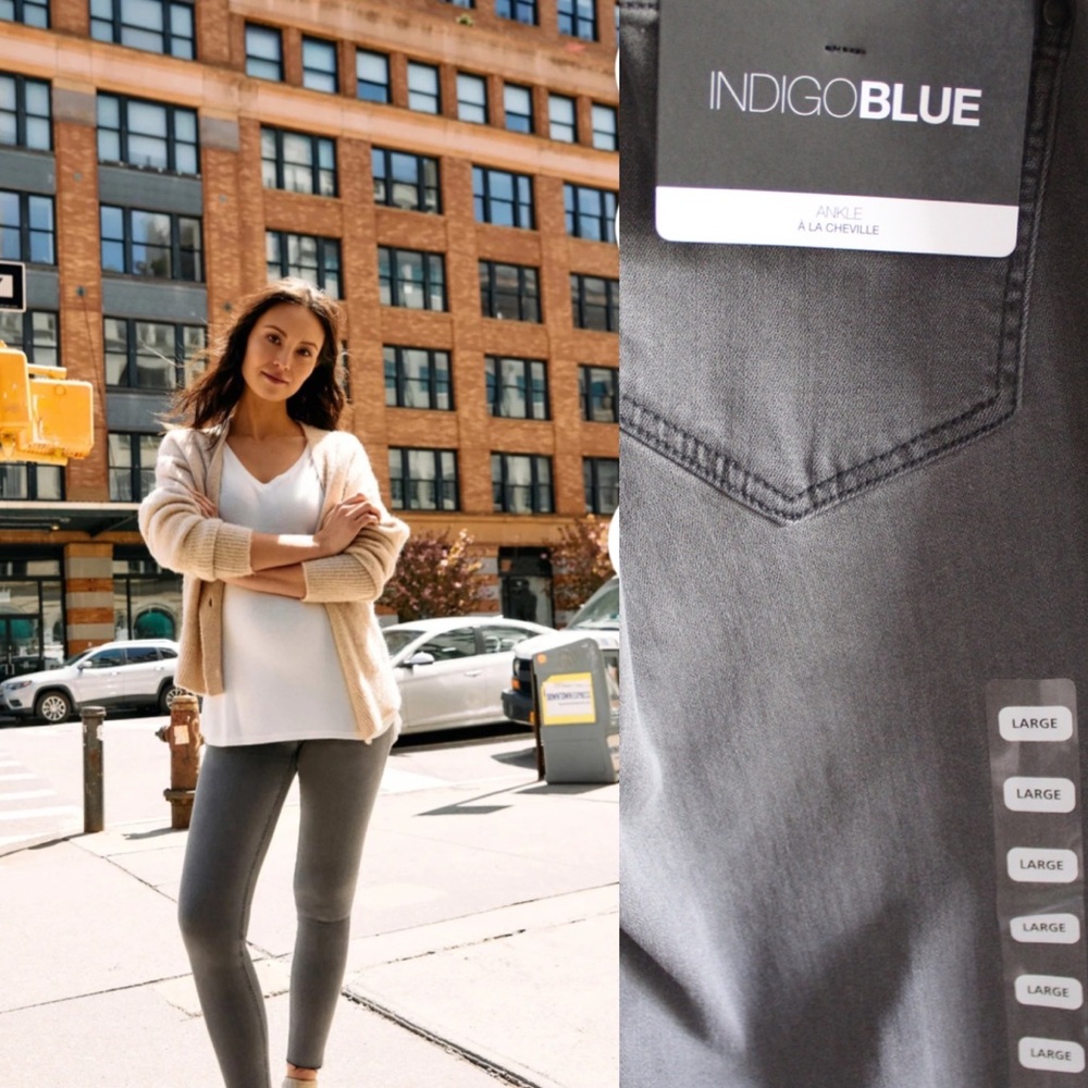Indigo Blue NWT Vintage Grey Secret Fit Belly Stretch Ankle Maternity Jegging L